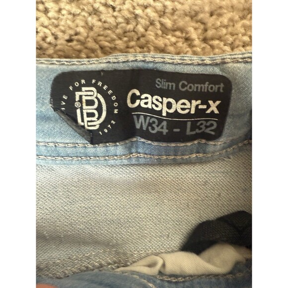 Buffalo David Bitton Casper-X Pants Men's 34x32 Blue Light Wash Drawstring - Picture 3 of 7